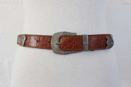 VINTAGE GENUINE LEATHER BROWN TAN WESTERN BELT