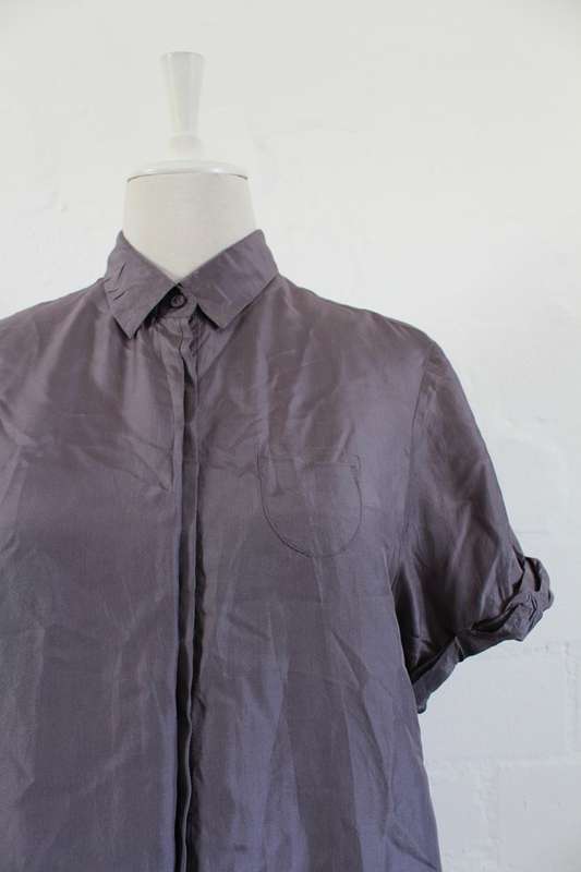 100% SILK AUTRE TON PURPLE SHIRT TOP BLOUSE - SIZE 14