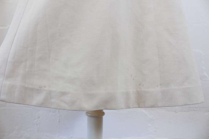 VINTAGE CREAM EMBROIDERED SLEEVELESS WOOL DRESS - SIZE 10