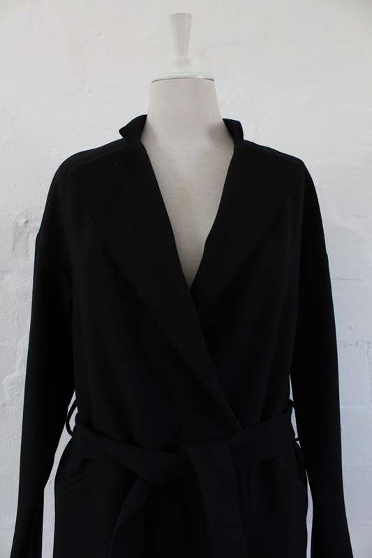 *FLASH SALE - 50% OFF!* *STILE BENETTON* DESIGNER BLACK TIE WAIST COAT JACKET - SIZE 10