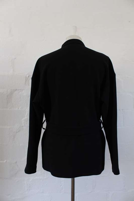 *FLASH SALE - 50% OFF!* *STILE BENETTON* DESIGNER BLACK TIE WAIST COAT JACKET - SIZE 10