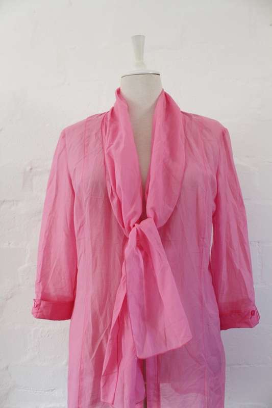 *EUGEN KLEIN* DESIGNER PINK COTTON BLOUSE SHIRT TOP - SIZE 14