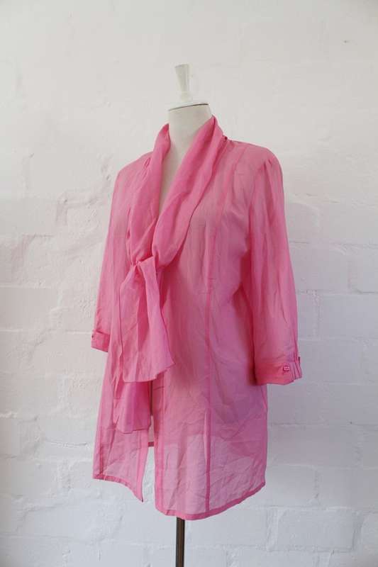 *EUGEN KLEIN* DESIGNER PINK COTTON BLOUSE SHIRT TOP - SIZE 14