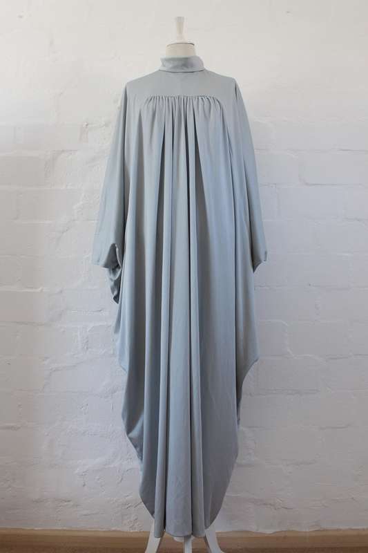 VINTAGE GREY POLO NECK KAFTAN CAFTAN DRESS - ONE SIZE