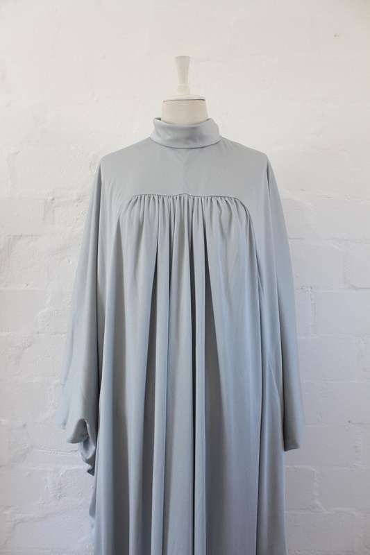 VINTAGE GREY POLO NECK KAFTAN CAFTAN DRESS - ONE SIZE