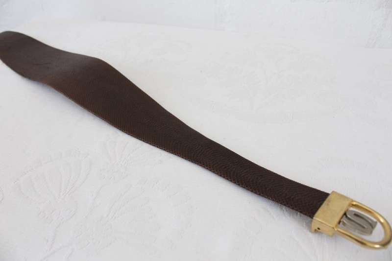 *GENUINE LIZARD SKIN* VINTAGE LEATHER BROWN WAIST BELT