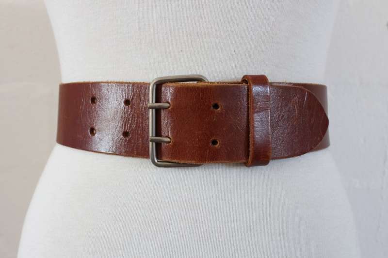 GENUINE LEATHER VINTAGE BROWN WAIST BELT