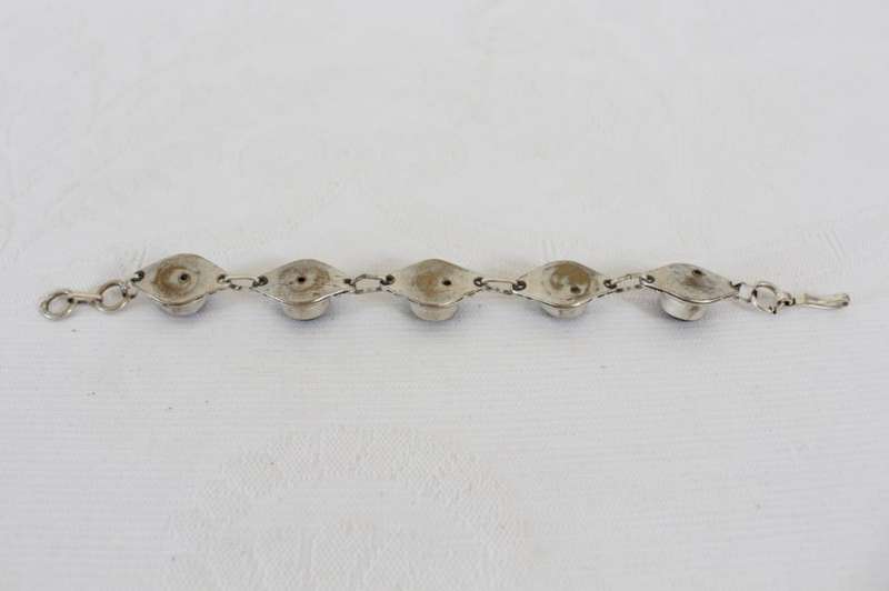 GENUINE TIGERS EYE GEM STONE VINTAGE SILVER PLATED BRACELET BANGLE
