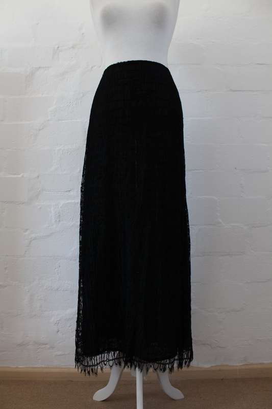 *CHRISTIAN LACROIX BAZAR* DESIGNER BLACK LACE SKIRT - SIZE 10