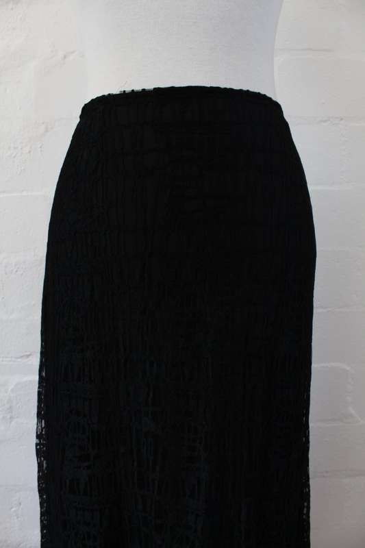 *CHRISTIAN LACROIX BAZAR* DESIGNER BLACK LACE SKIRT - SIZE 10
