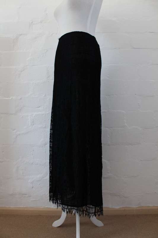 *CHRISTIAN LACROIX BAZAR* DESIGNER BLACK LACE SKIRT - SIZE 10