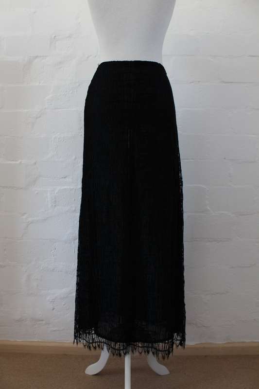 *CHRISTIAN LACROIX BAZAR* DESIGNER BLACK LACE SKIRT - SIZE 10
