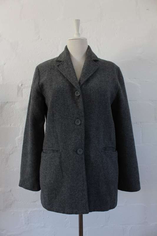 *SUMMER SALE - 50% OFF!* WOOL GREY BLAZER JACKET COAT - SIZE 10