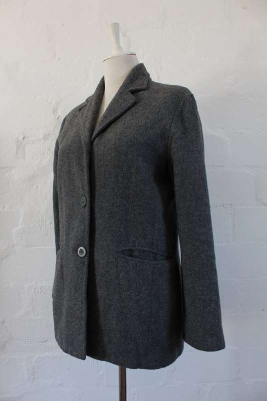 *SUMMER SALE - 50% OFF!* WOOL GREY BLAZER JACKET COAT - SIZE 10