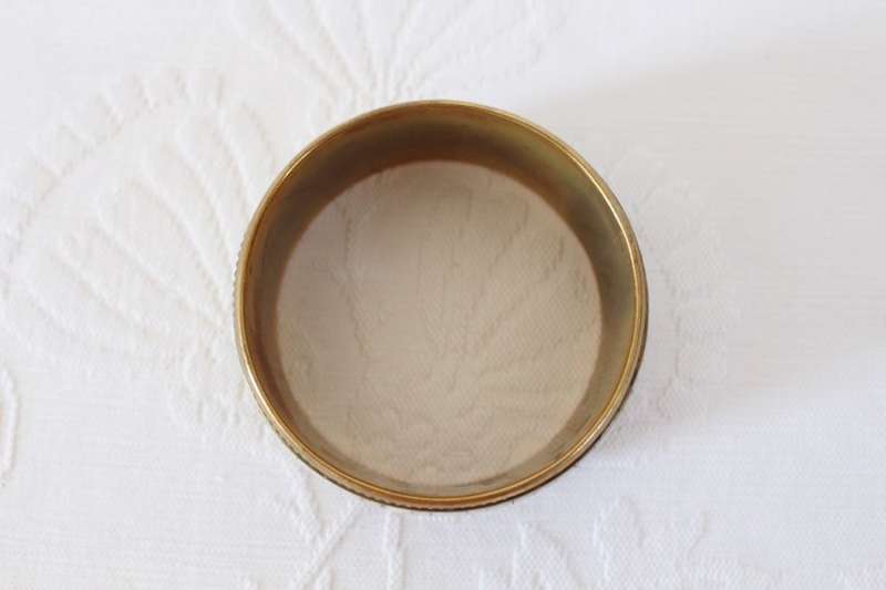 VINTAGE BONE INLAY BRASS CHUNKY TRIBAL BANGLE BRACELET