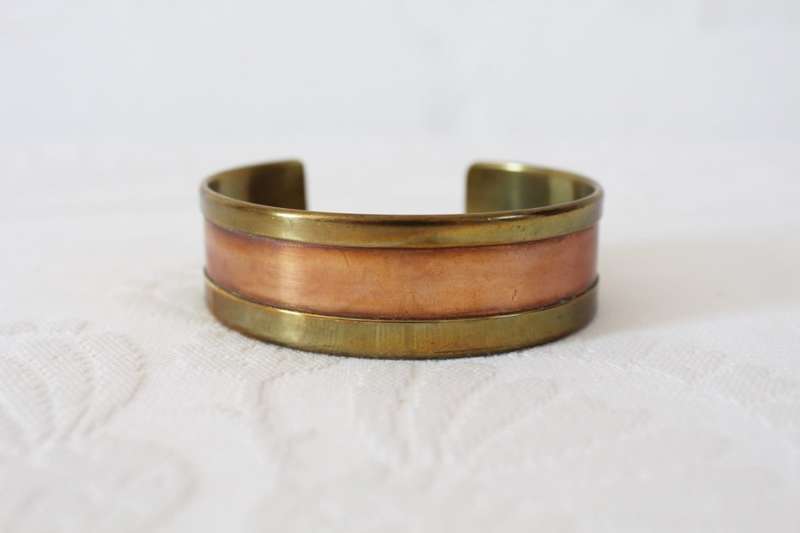 VINTAGE BRASS COPPER CUFF BANGLE BRACELET