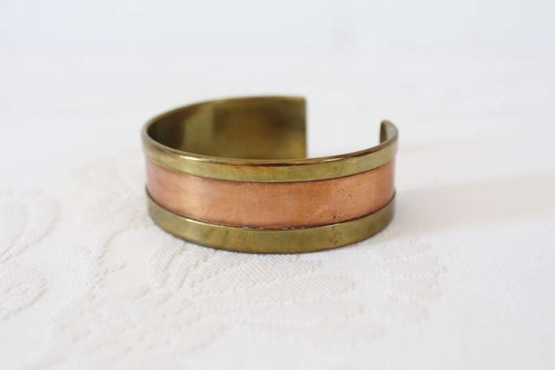 VINTAGE BRASS COPPER CUFF BANGLE BRACELET