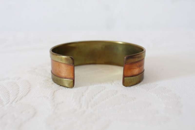 VINTAGE BRASS COPPER CUFF BANGLE BRACELET