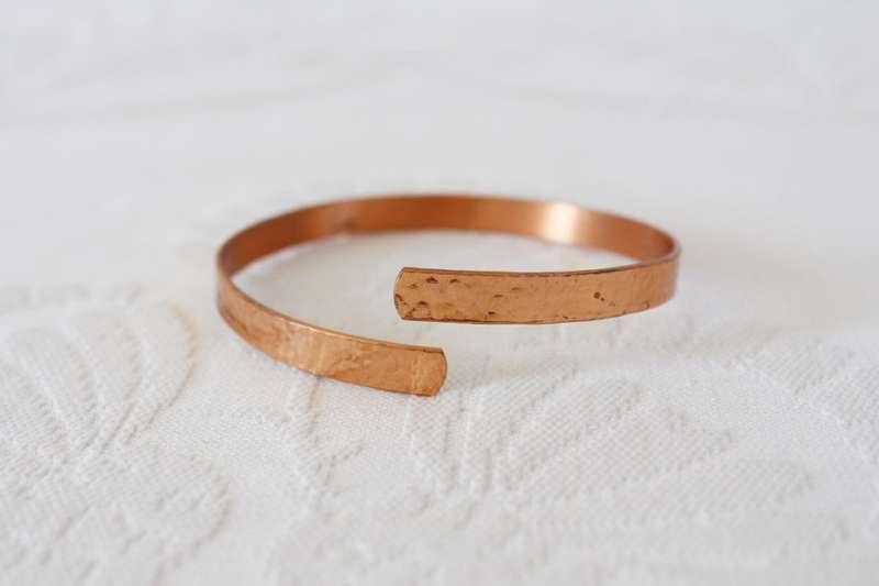 VINTAGE COPPER TEXTURED WRAP CUFF BRACELET BANGLE