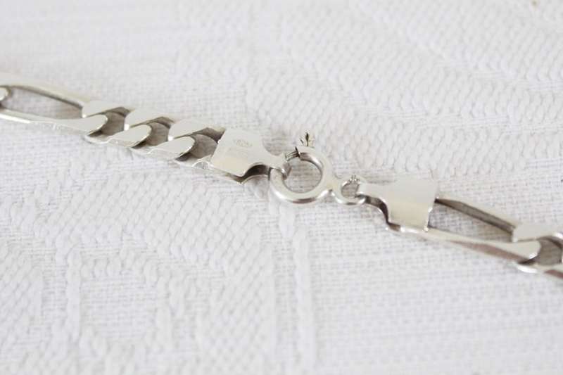 STERLING SILVER VINTAGE WIDE CHUNKY CHAIN NECKLACE
