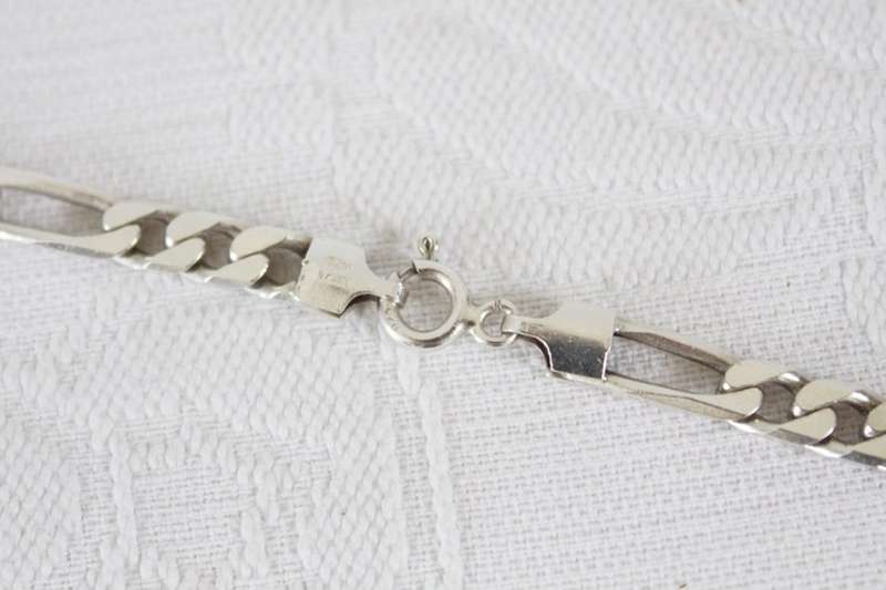 STERLING SILVER VINTAGE WIDE CHUNKY CHAIN NECKLACE
