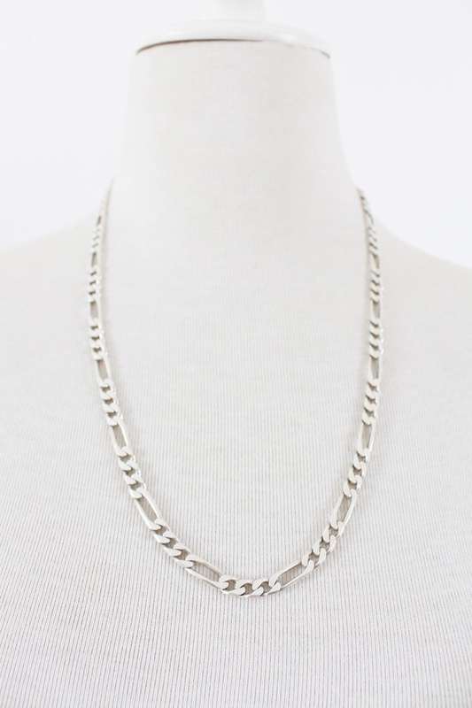 STERLING SILVER VINTAGE WIDE CHUNKY CHAIN NECKLACE