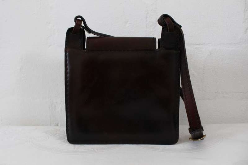 GENUINE THICK LEATHER VINTAGE BROWN SHOULDER BAG HANDBAG