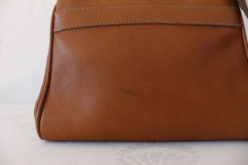 *JIL SANDER* DESIGNER GENUINE LEATHER TAN SMALL SATCHEL HANDBAG BAG