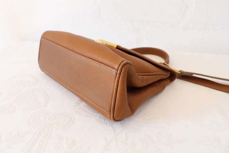 *JIL SANDER* DESIGNER GENUINE LEATHER TAN SMALL SATCHEL HANDBAG BAG