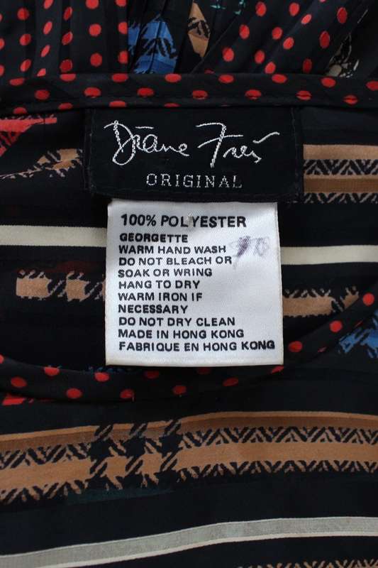 *DIANE FREIS* DESIGNER VINTAGE BLACK PRINTED COCKTAIL DRESS - SIZE 12