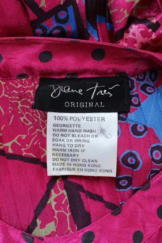 *DIANE FREIS* DESIGNER VINTAGE PINK PRINTED COCKTAIL DRESS - SIZE 12