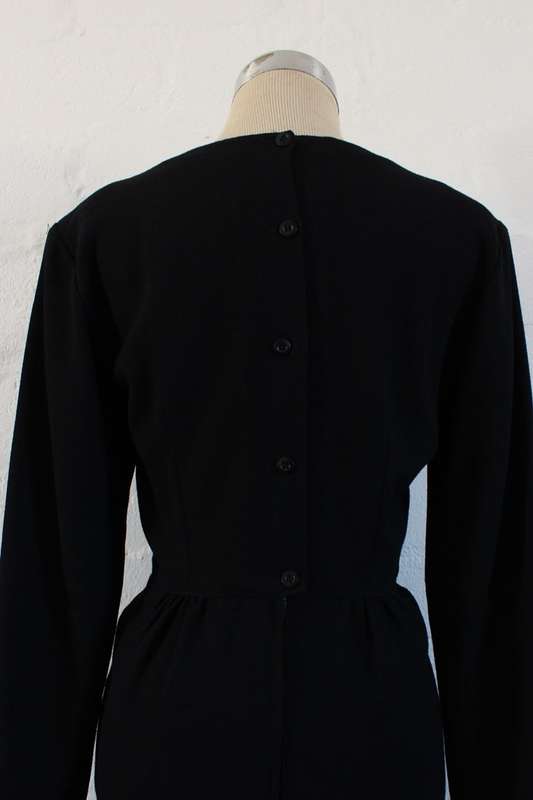 *GUY LAROCHE PARIS* DESIGNER VINTAGE BLACK COCKTAIL DRESS - SIZE 12