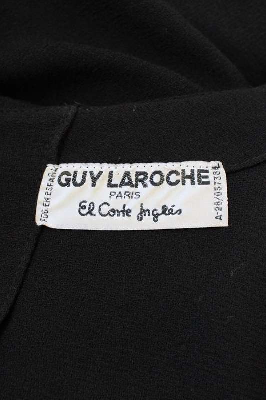 *GUY LAROCHE PARIS* DESIGNER VINTAGE BLACK COCKTAIL DRESS - SIZE 12