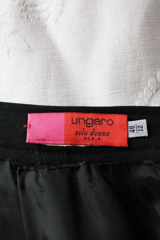 *UNGARO SOLO DONNA PARIS* BLACK WOOL PENCIL SKIRT - SIZE 10