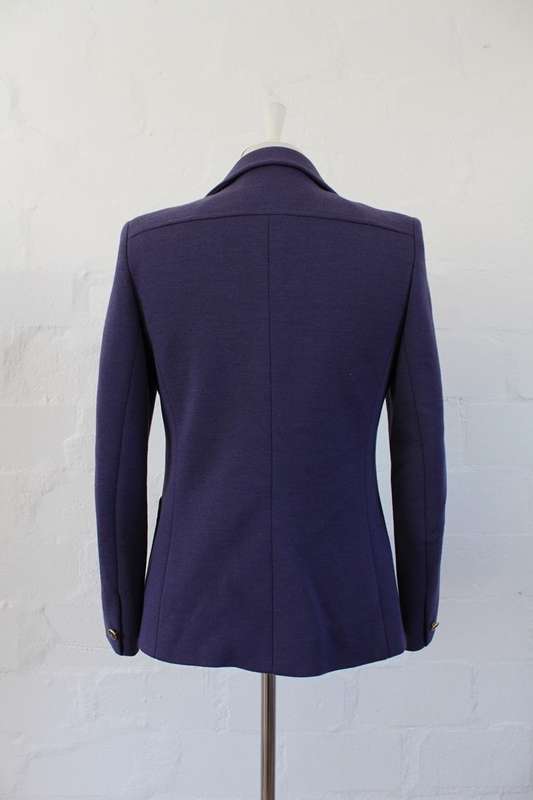 JAEGER DESIGNER VINTAGE WOOL PURPLE BLAZER JACKET - SIZE 10