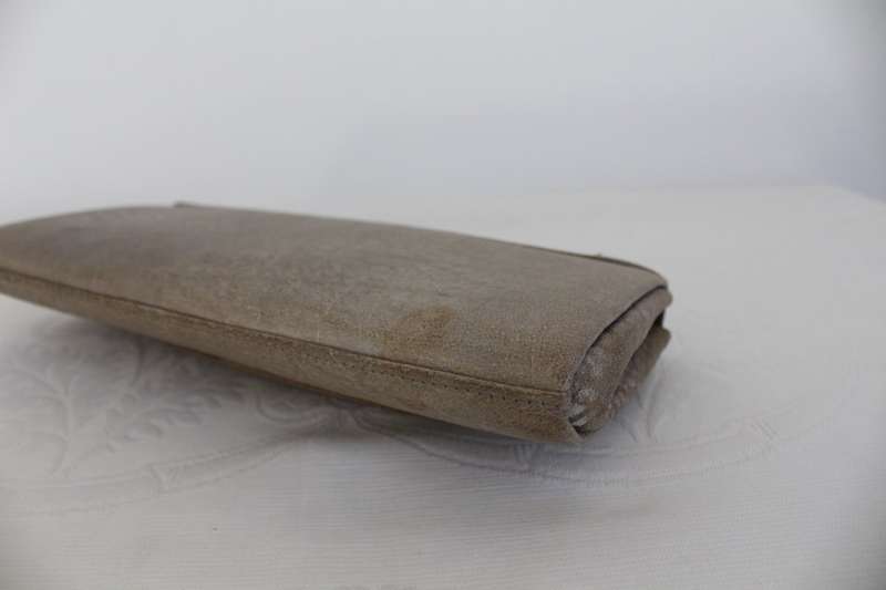 *GENUINE BUFFALO SKIN* CORBEAU CURIO VINTAGE LEATHER CLUTCH PURSE BAG