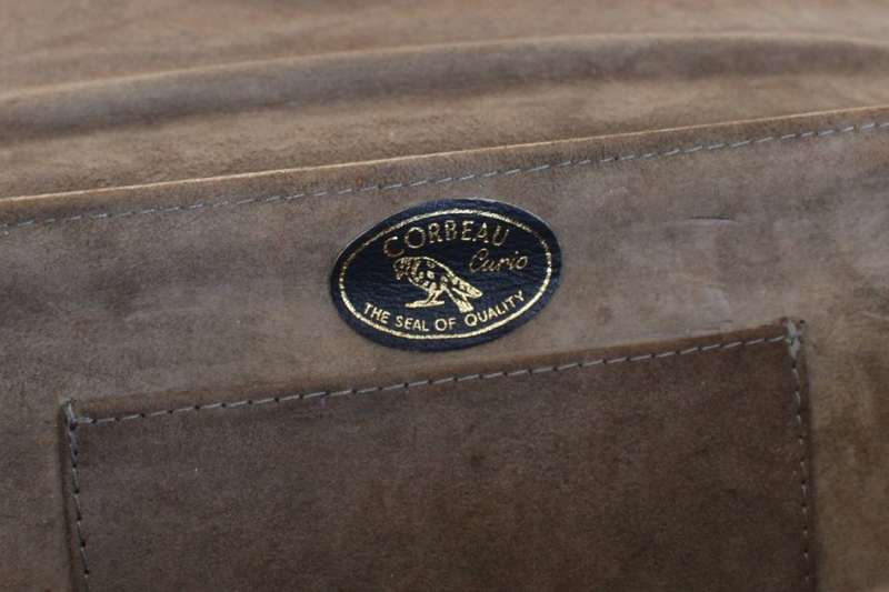 *GENUINE BUFFALO SKIN* CORBEAU CURIO VINTAGE LEATHER CLUTCH PURSE BAG