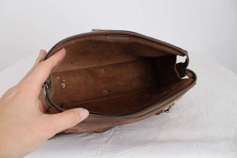 *GENUINE SPRINGBOK SKIN* LEATHER VINTAGE BROWN SHOULDER HANDBAG BAG