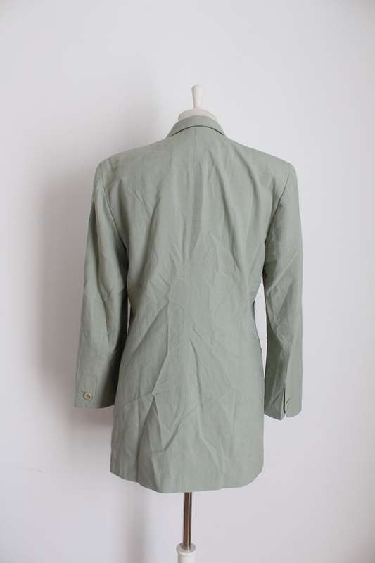 VINTAGE CERRUTI DESIGNER SILK GREEN BLAZER JACKET - SIZE 12