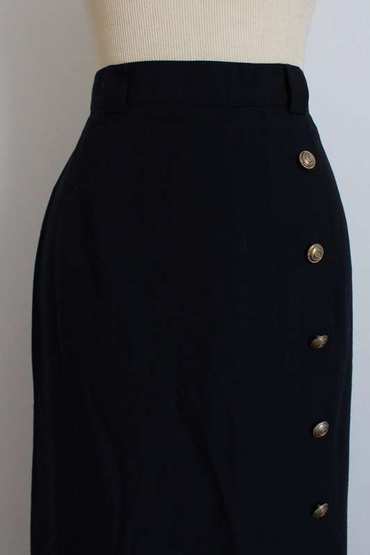 *SUMMER SALE - 50% OFF!* VINTAGE BLACK HIGH WAIST BUTTON DOWN SKIRT - SIZE 10