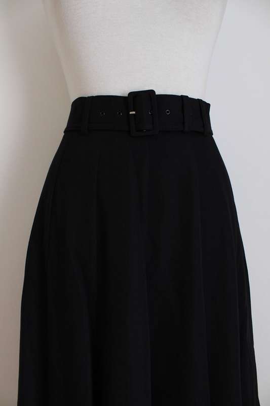 *GERRY WEBER* DESIGNER VINTAGE BLACK BELTED FLARED A-LINE SKIRT - SIZE 8