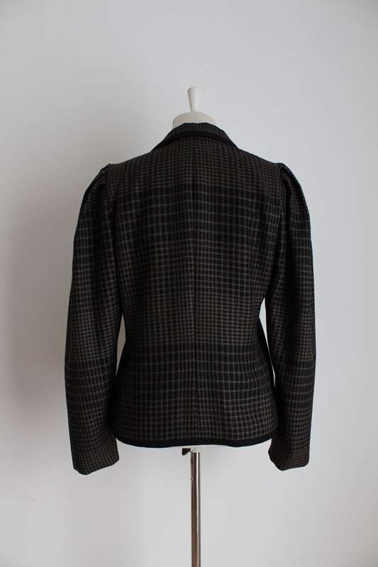 *LOUIS FERAUD* DESIGNER VINTAGE HOUNDSTOOTH BLACK JACKET - SIZE 14