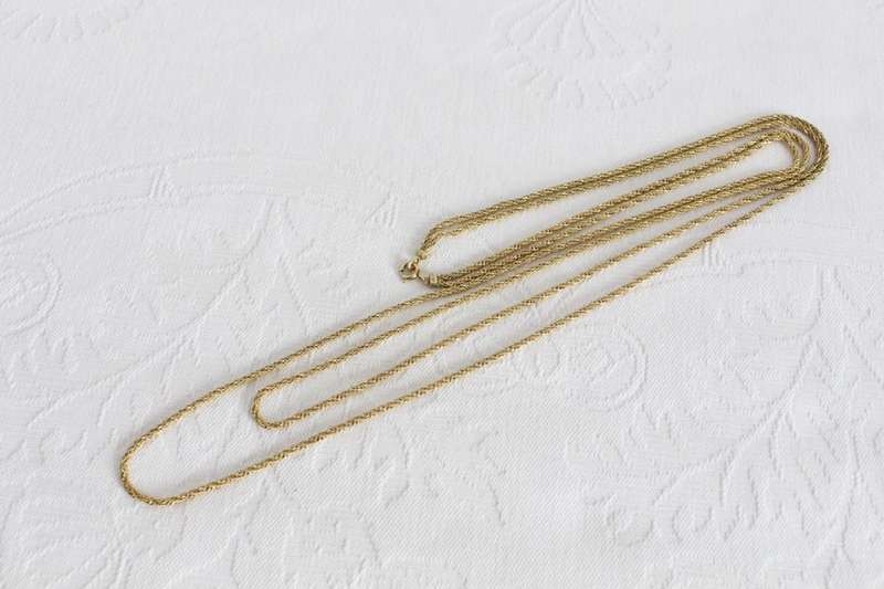 ROLLED GOLD VINTAGE TWO STRAND LONG CHAIN NECKLACE