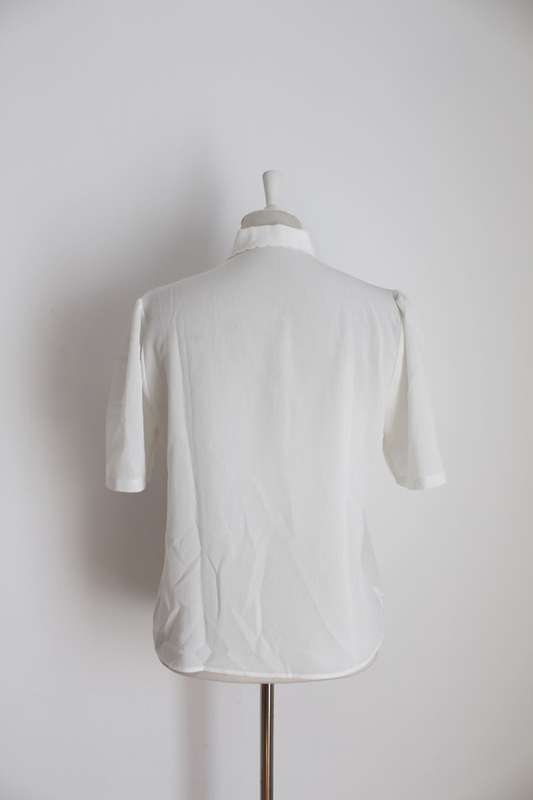 VINTAGE EMBROIDERED FLORAL PLEATED BLOUSE SHIRT TOP - SIZE 12
