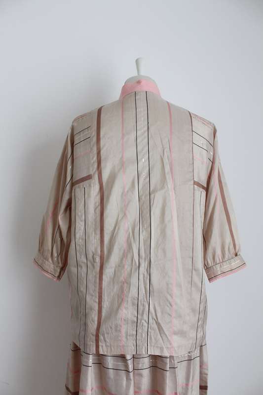 *ELZBIETA ROSENWERTH* DESIGNER VINTAGE 100% SILK SKIRT BLOUSE TWO PIECE - SIZE 8