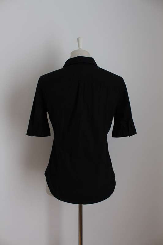 *ARMANI JEANS* DESIGNER BLACK SHORT SLEEVE SHIRT TOP BLOUSE - SIZE 12