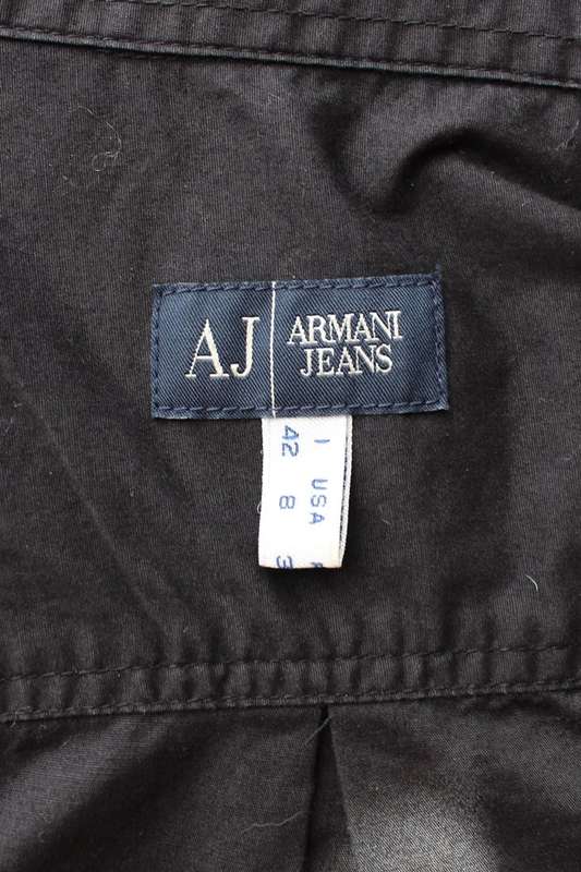 *ARMANI JEANS* DESIGNER BLACK SHORT SLEEVE SHIRT TOP BLOUSE - SIZE 12