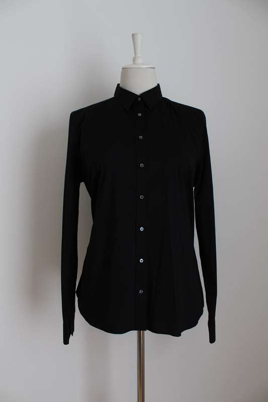 *COUNTRY ROAD* BLACK COTTON SHIRT TOP BLOUSE - SIZE 12/ 14