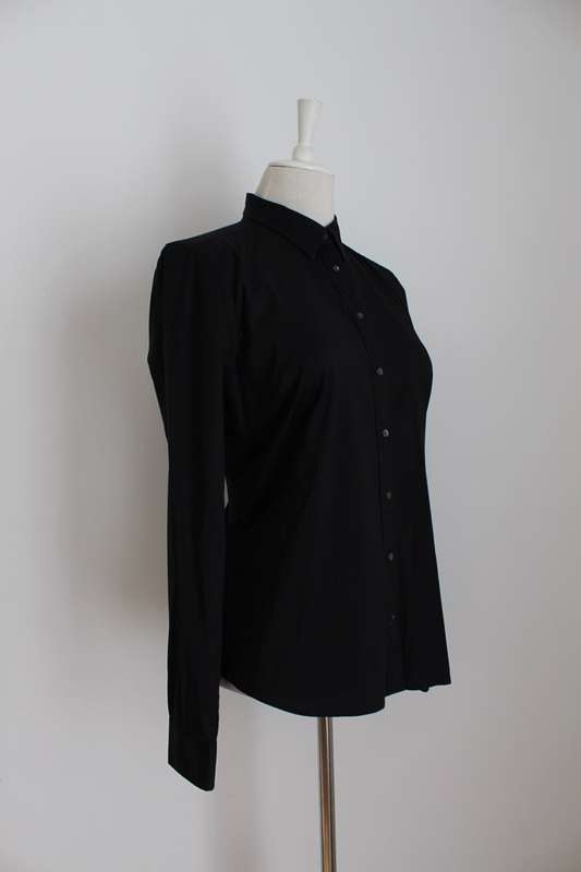 *COUNTRY ROAD* BLACK COTTON SHIRT TOP BLOUSE - SIZE 12/ 14