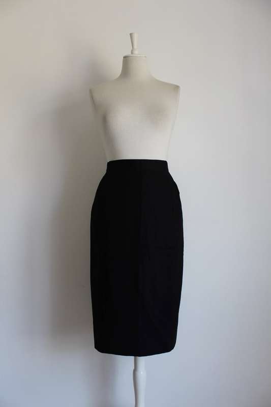 VINTAGE 100% COTTON TAILORED PENCIL SKIRT - SIZE 12